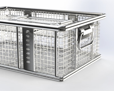 Wire Basket with Dividers, Heavy Parts Cleaning